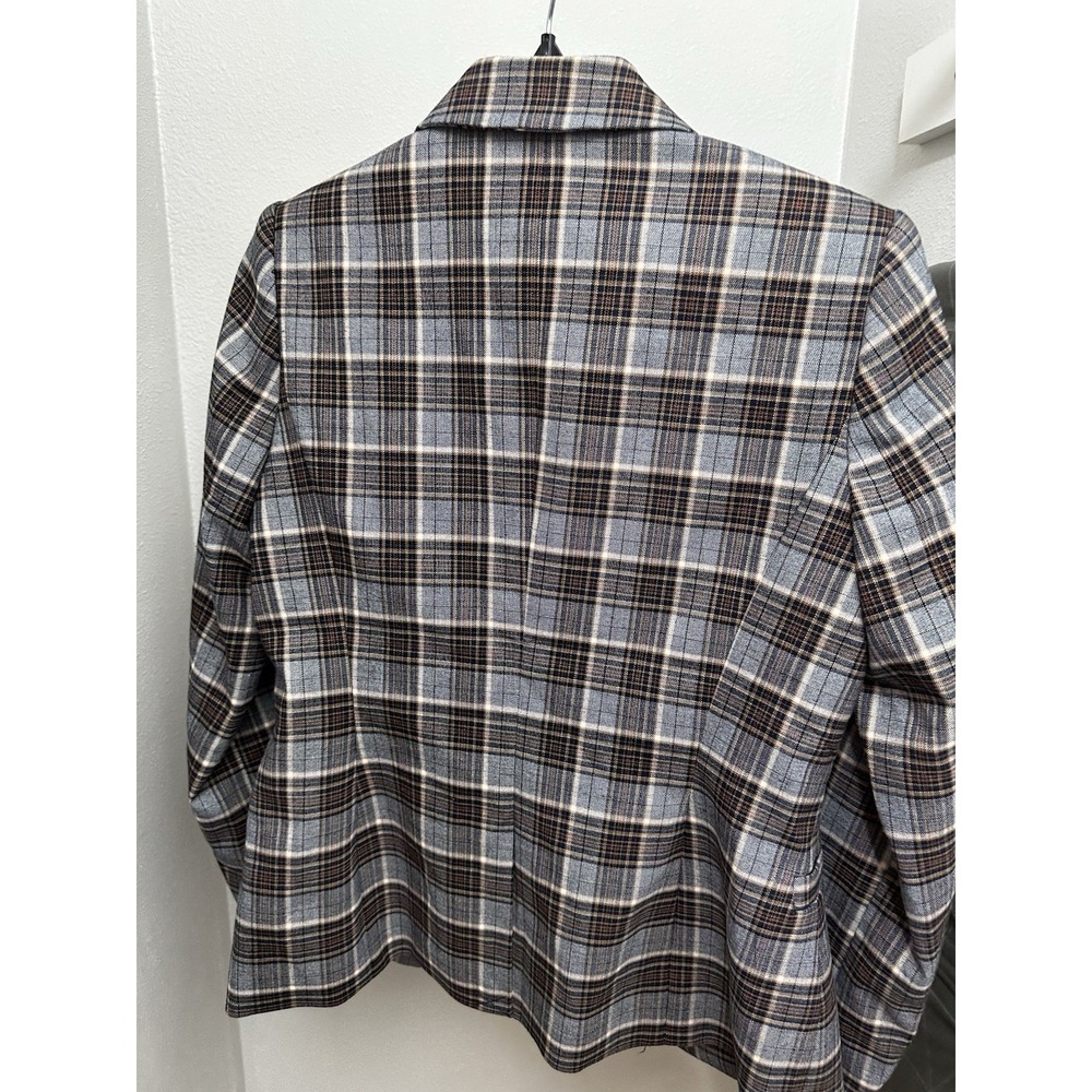 Tommy Hilfiger‎ Women's Plaid Fitted One-Button Blazer Gray Tones - Size 4 - Picture 5 of 5
